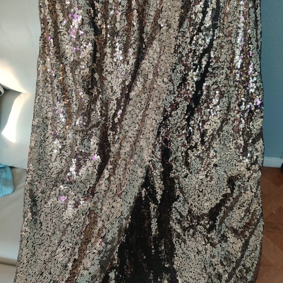 GALA Outfit Gold Sequin Maxi Dress with Wrap Skirt - Picture 5 of 7
